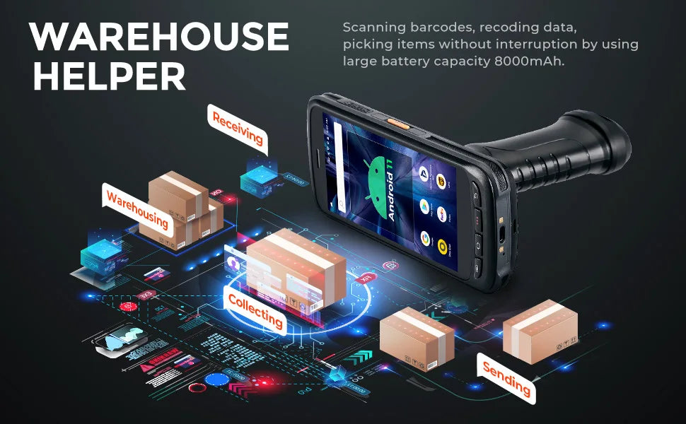 Portable Logistics Handheld PDA Android 13 4G RAM 64G ROM Barcode Scanner 4G LTE WiFi Rugged Data Collector Chainway C72