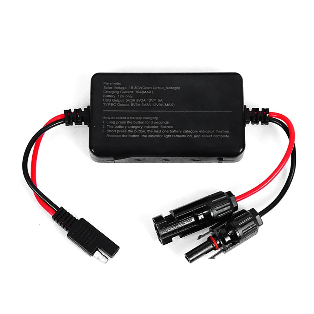 MPPT Solar Photovoltaic Controller 10A 12V MPPT Solar Charge Controller with Type-C Input & USB Output For AGM, Lifepo Battery