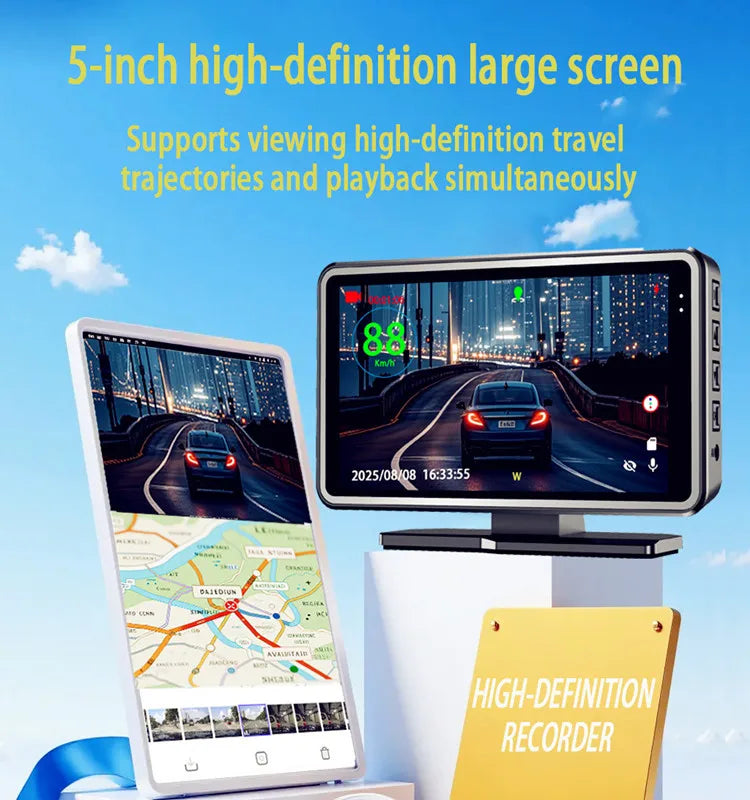 New Smart Car Built-in GPS Plug and Play HD Dash Cam Head-Up Display All-in-One with Wireless WiFi Connectivity