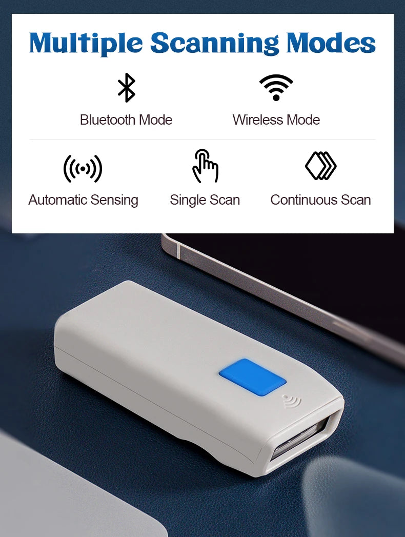 NETUM Bluetooth barcode Scanner Portable 2D barcode reader for express delivery and logistics wireless 2.4G USB connection