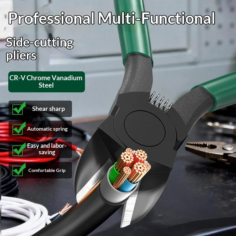 Industrial Thousand a for Electrician Wires Terminals Special Pliers Mouth Cutters High Side Small Diagonal Grade Hardness Abi