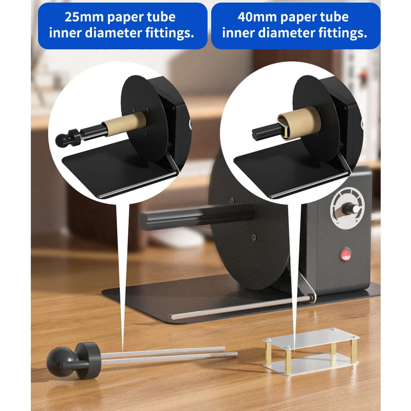 Automatic Label Rewinder Stepless Speed Adjustable Label Dispenser Industrial Grade Label Printer Accessory for Barcode,Sticker