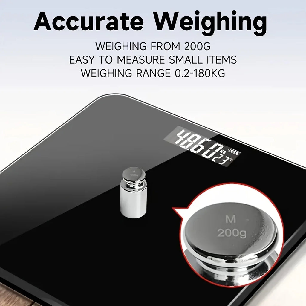 Precision Digital Bathroom Scale with Large LED Display Temperature Sensor kg Scale for Home Gym Daily Use