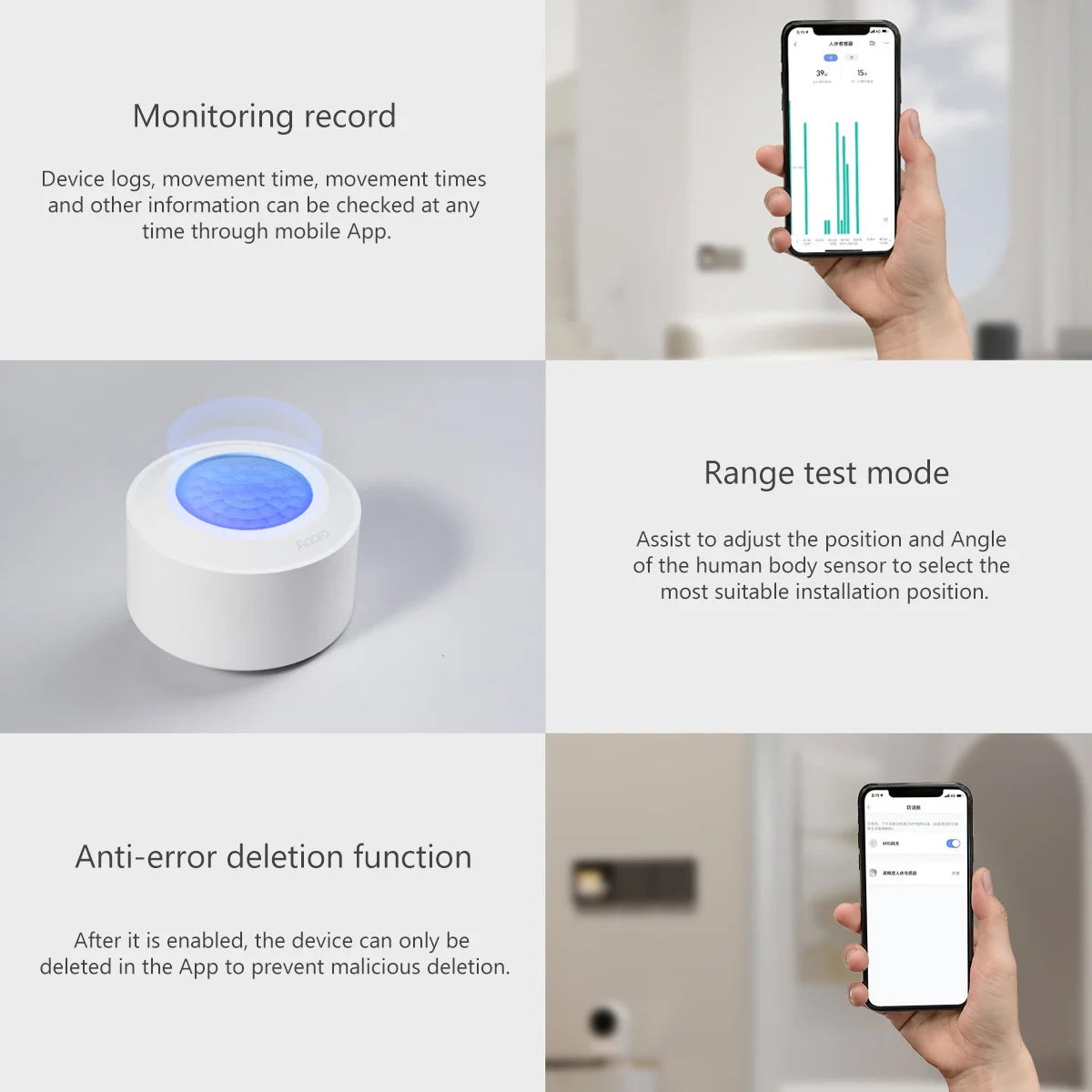 Original Aqara High Precision Human Sensor ZigBee 3.0 Body Sensor Motion Wireless Movement Connection IPX5 Waterproof for Aqara