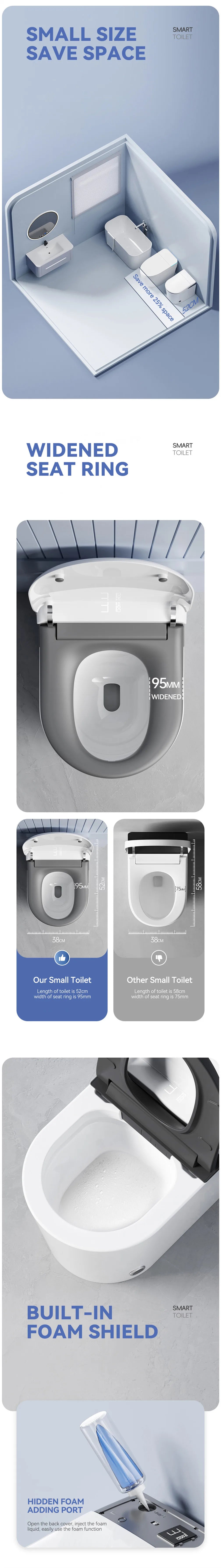 High-End Modern Foot Sensor Flush Innovation Floor Mounted Intelligent Commode Toilet Water Closet Intelligent Smart WC Toilet