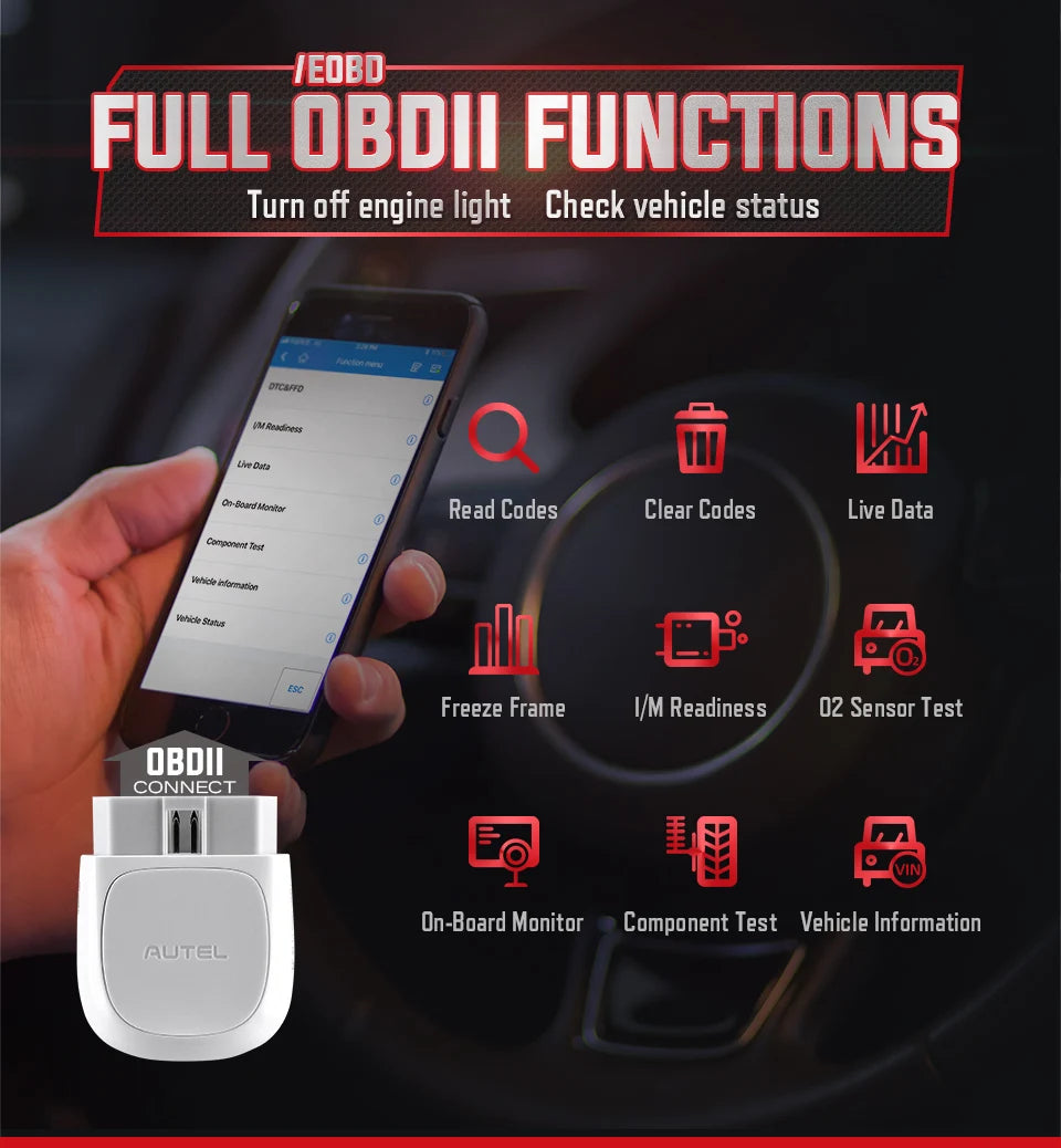 Autel AP200 Bluetooth OBD2 Scanner MaxiAP Code Reader with Full System VIN TPMS IMMO Service Car Diagnostic Tool for IOS Android
