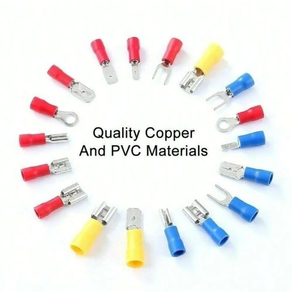 280pcs Multicolor Wire Terminal Tinplate OT Type Cold Pressure Terminal Set Round Lug Bare Nose Lugs Circular Crimping Terminal