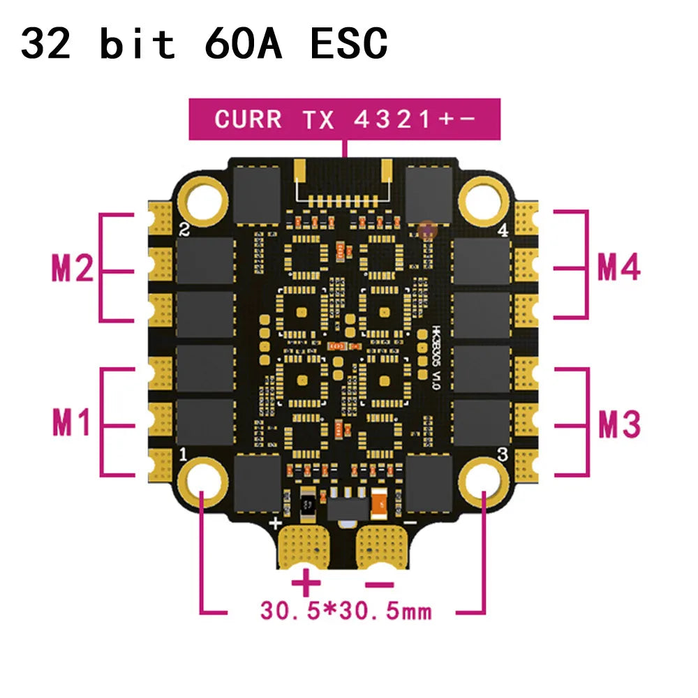 HAKRC 32BIT 40A 60A BLHeli-32 4in 1 ESC Speed Controller 8BIT 15A 25A 35A 45A BLHeli-S DShot150/300/600 STM32F051 Advanced PCB