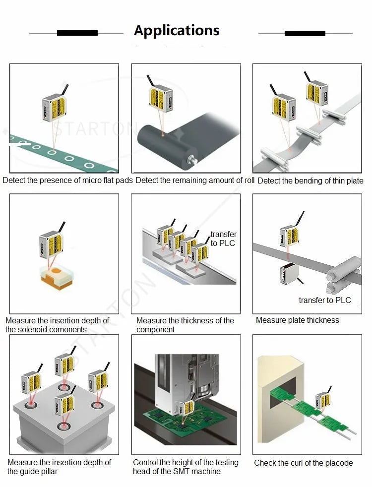 High Precision Distance Laser Ranging Displacement Sensors Square Laser Distance Detection Sensor for Cutting Machine