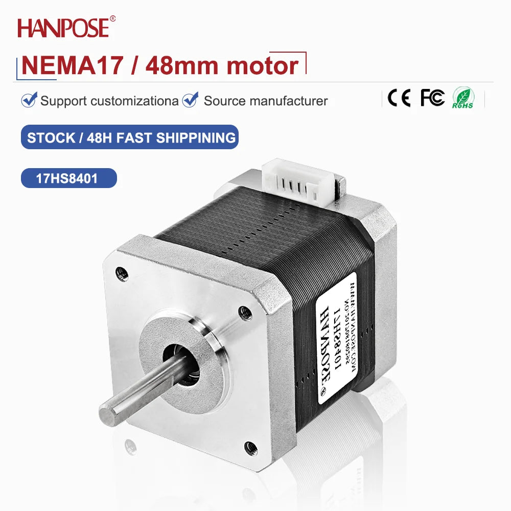 Precision stepper motor 3.24V 1.8A two-phase four wire NEMA17 17HS8401 Automation equipment Robot joint