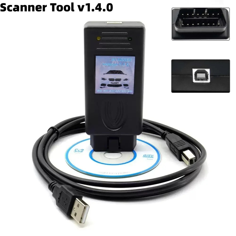 OBD2 Diagnostic Scanner 1.4.0 with Cable - Multi-Function Tool for Car Coding & Programming