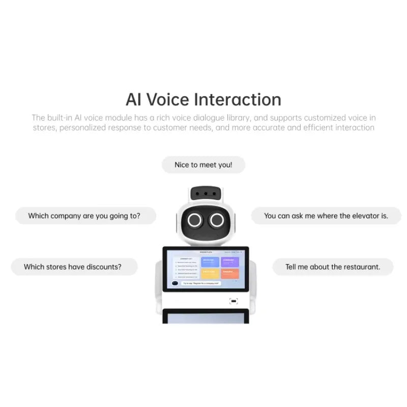 Customized Commercial Reception Smart Robot - New Big Screen AI Intelligent Humanoid Welcome Service Robot