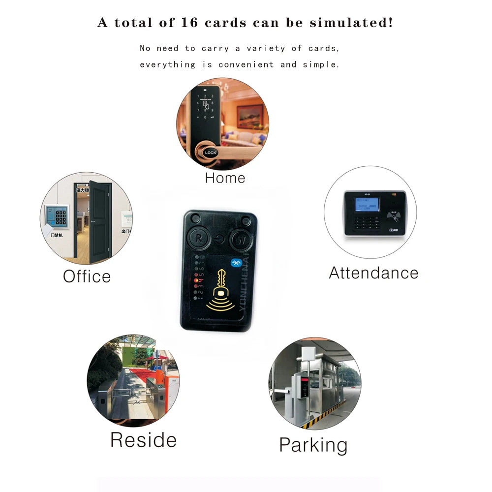 RFID Chameleon Smart Chip Reader ISO14443 Key Detection EM125KHZ IC 13.56Mhz Badge Decode  RFID emulator