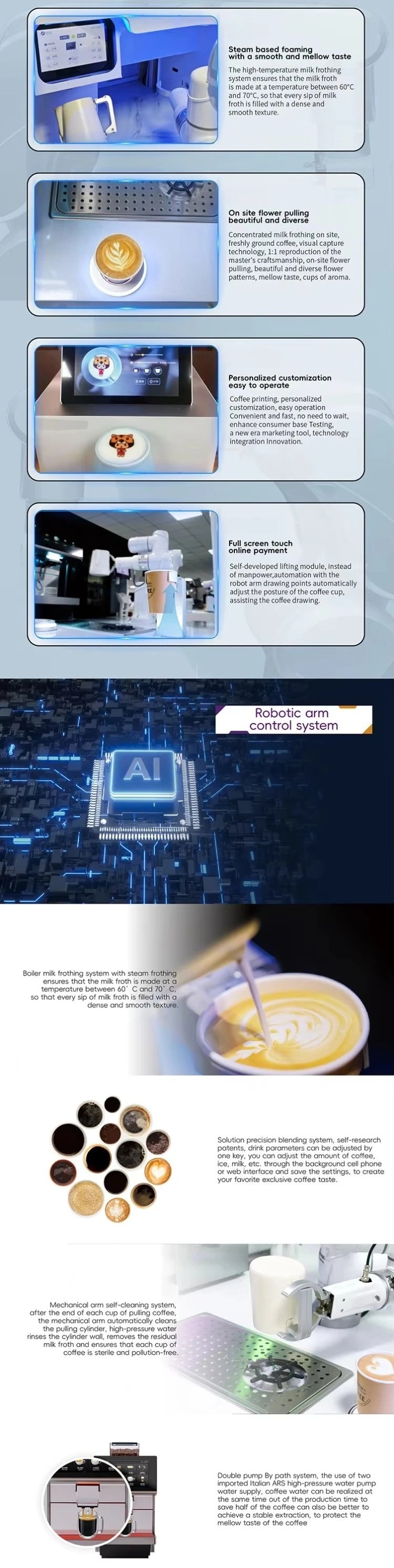 Customized Mini Coffee Robot with Robotic Arm  Compact and Efficient Coffee Maker for Small Spaces