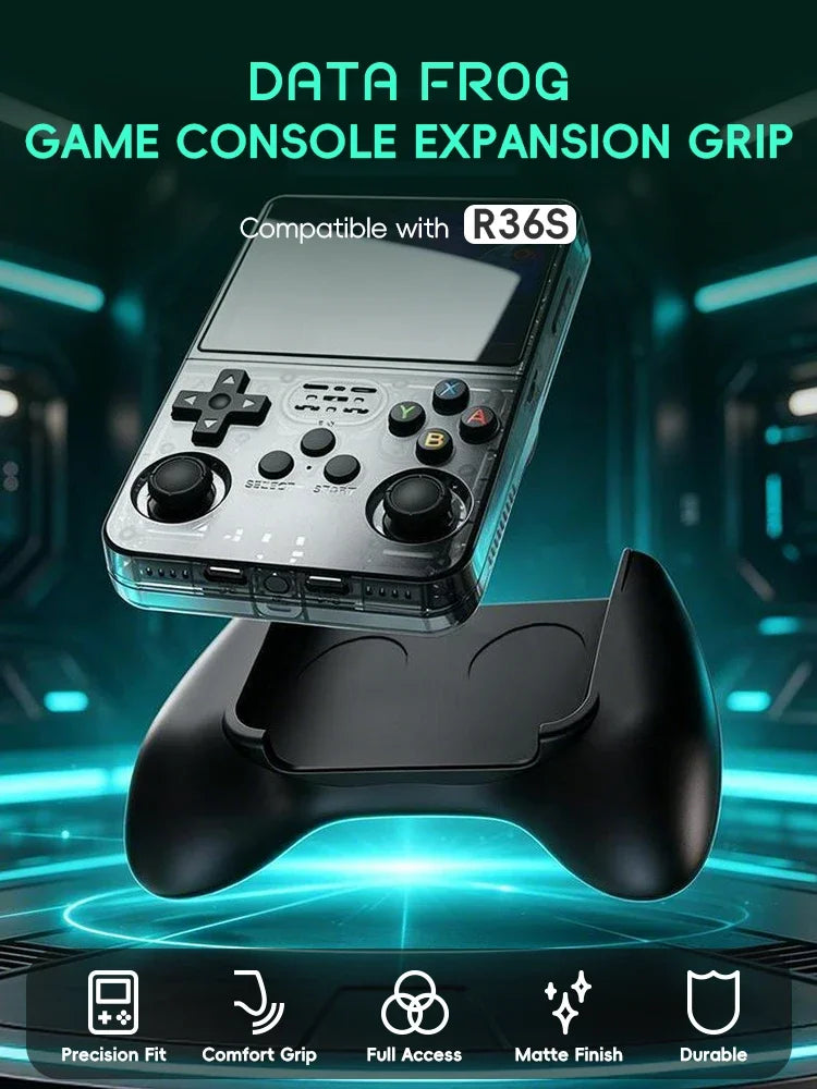 Data Frog R36S Grip, Pro Ergonomic Controller Handle Attachment, Enhanced Precision Gaming Grip for R36S Handheld Console
