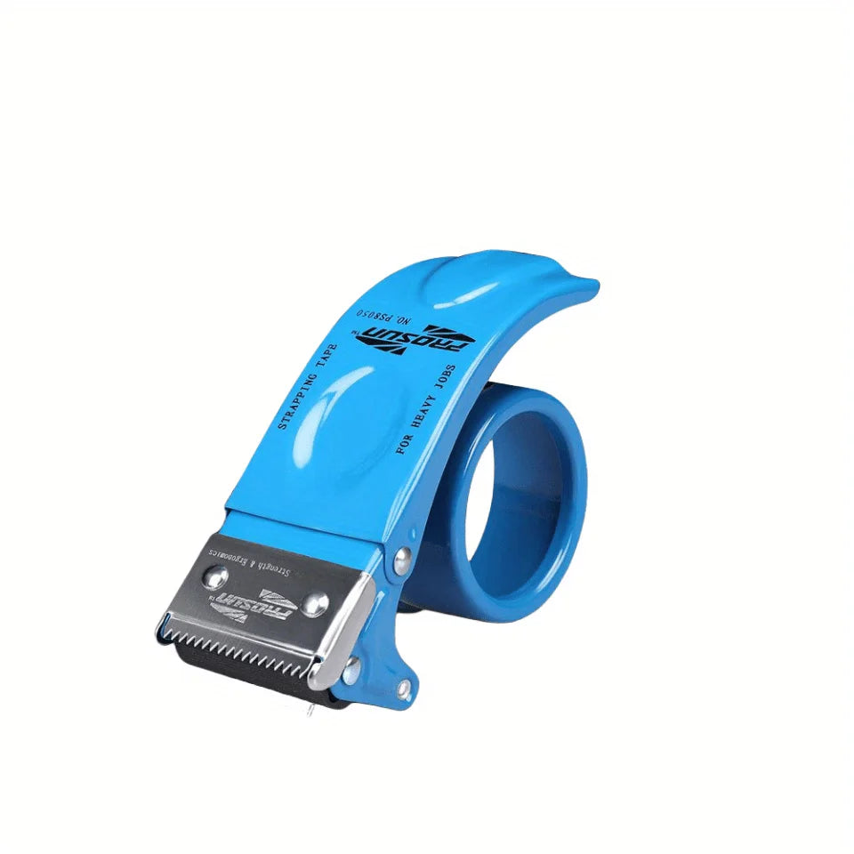 Heavy duty handheld packaging tape dispenser, automatic cutting and sealing, metal structure,used for efficient sealing of boxes