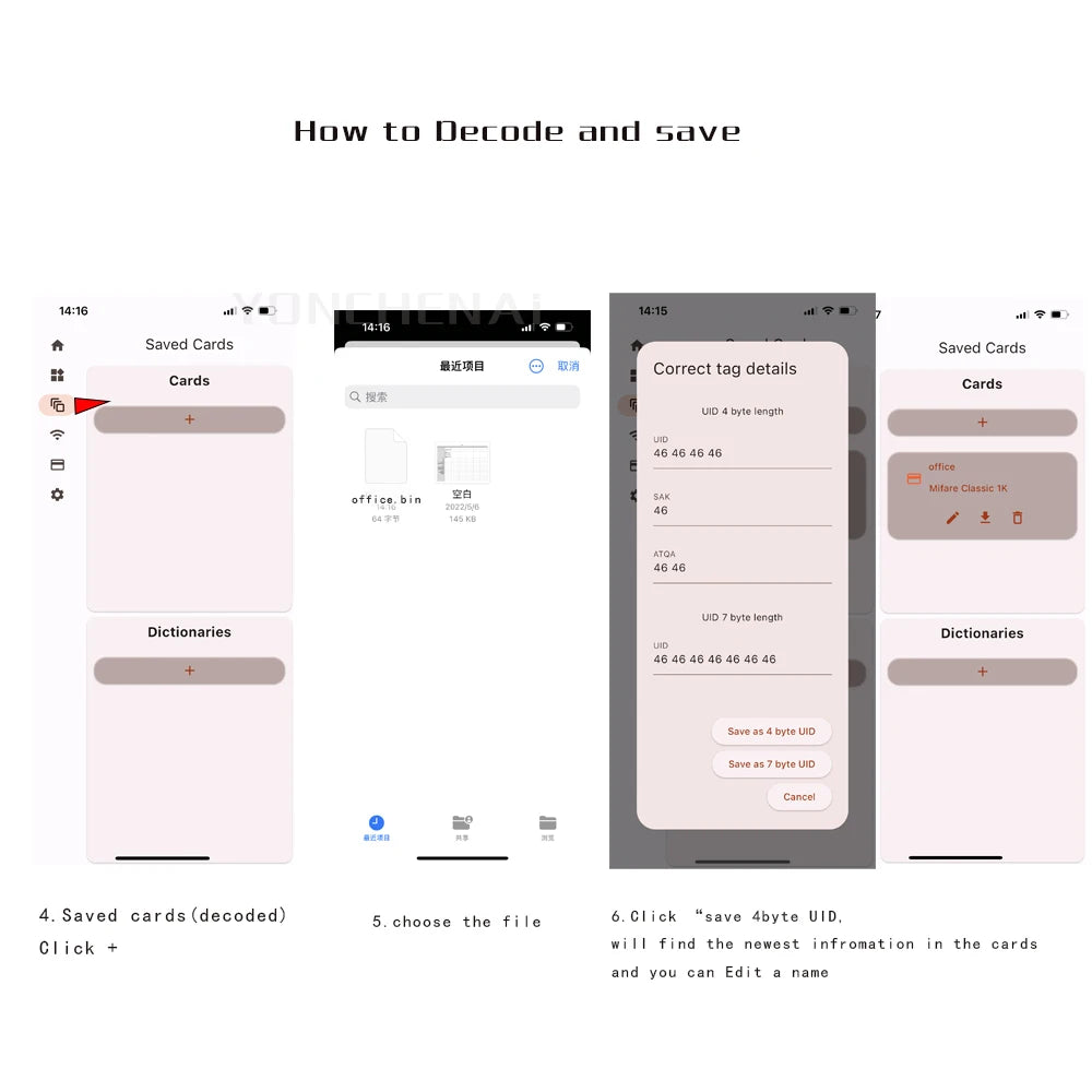 RFID Chameleon Smart Chip Reader ISO14443 Key Detection EM125KHZ IC 13.56Mhz Badge Decode  RFID emulator
