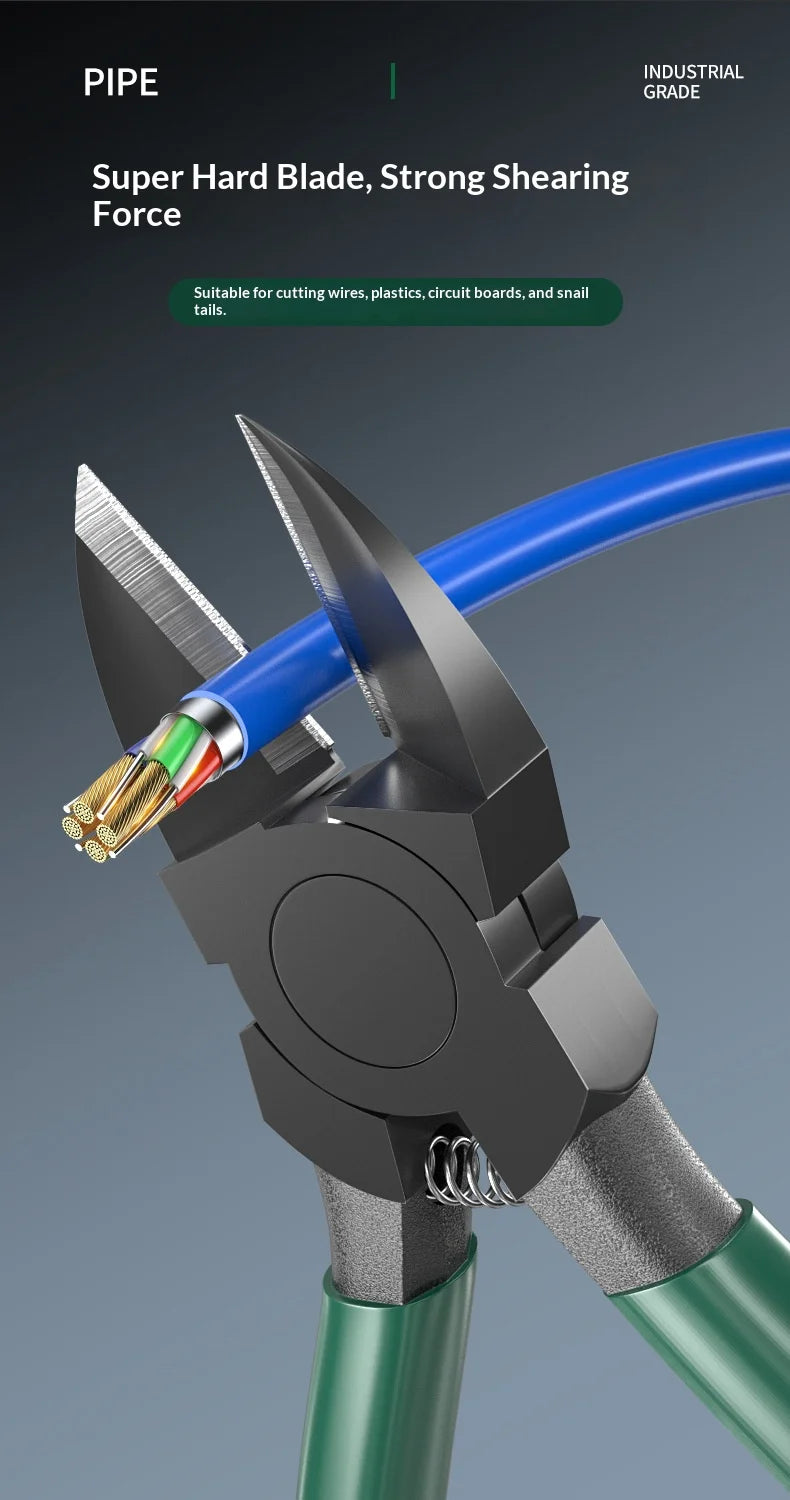 Industrial Thousand a for Electrician Wires Terminals Special Pliers Mouth Cutters High Side Small Diagonal Grade Hardness Abi