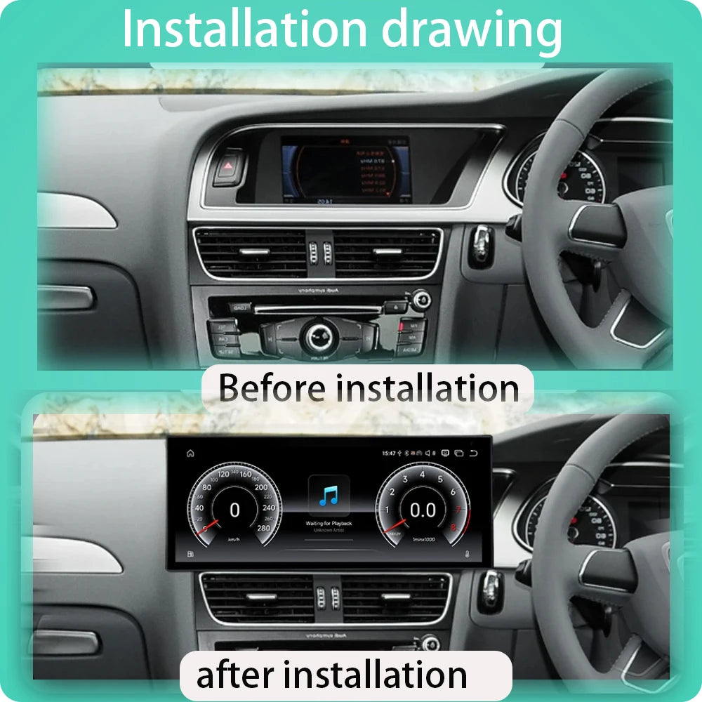 GPS RHD Android 16 Car Radio Multimedia Player for Audi A4 B8 A5 2009 - 2016 Wireless Carplay 4G DSP Stereo Ultra-thin Screen