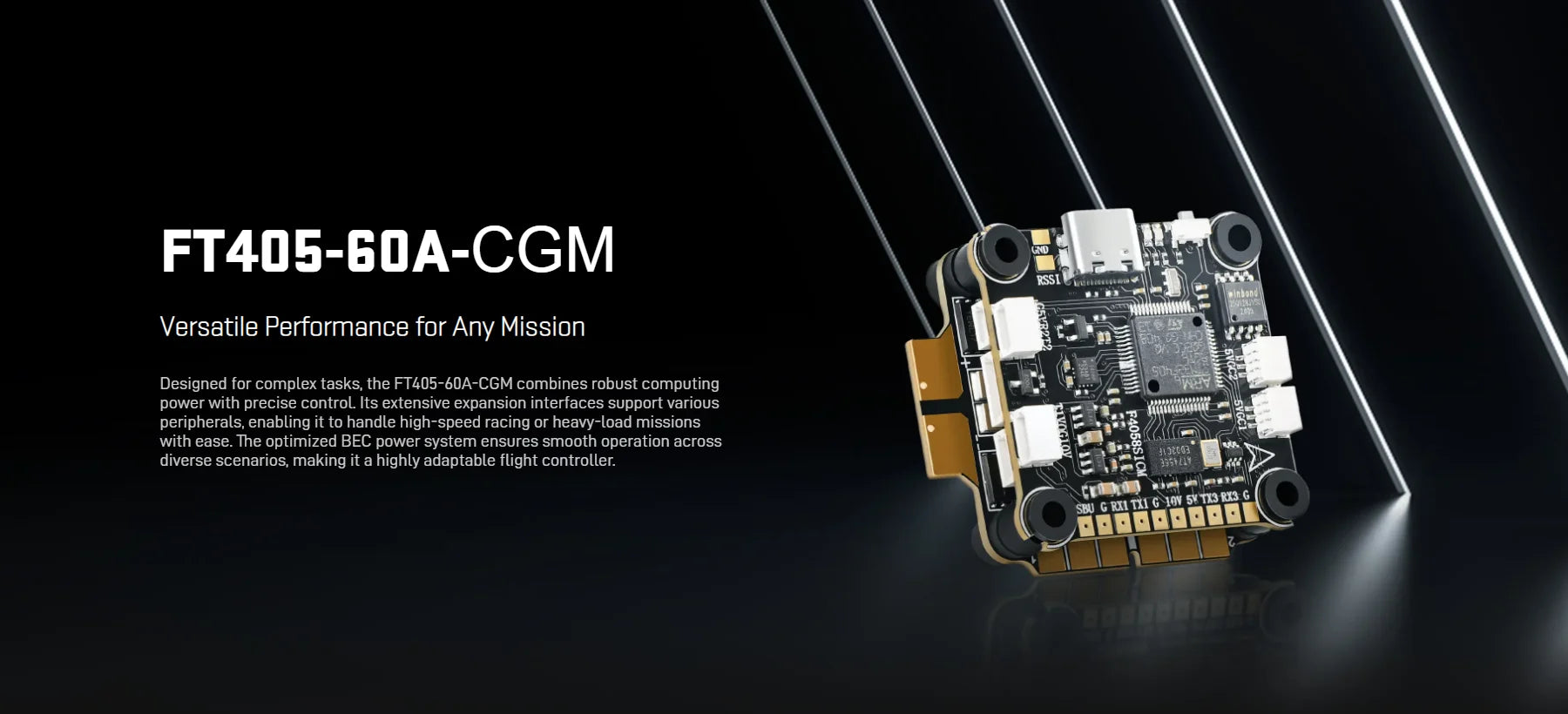Air Force FT405-60A-CGM Flight Controller & Electronic Speed Controller Mini Stack  for FPV Freestyle Drones Racing Drone