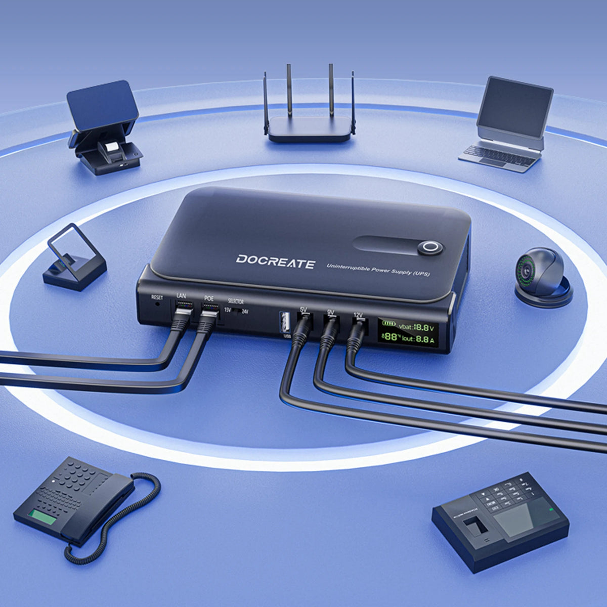 UPS Uninterruptible Power Without Battery UPS Backup Battery Power Supply Supports 5V/9V/12V for Router/Modem/ Camera