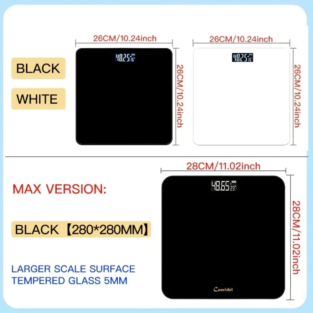 Precision Digital Bathroom Scale with Large LED Display Temperature Sensor kg Scale for Home Gym Daily Use
