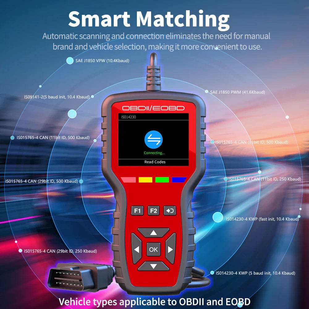 OBD2 Scanner - Handheld Vehicle Inspection and Fault Diagnostic Tester with Live Data, Battery Test
