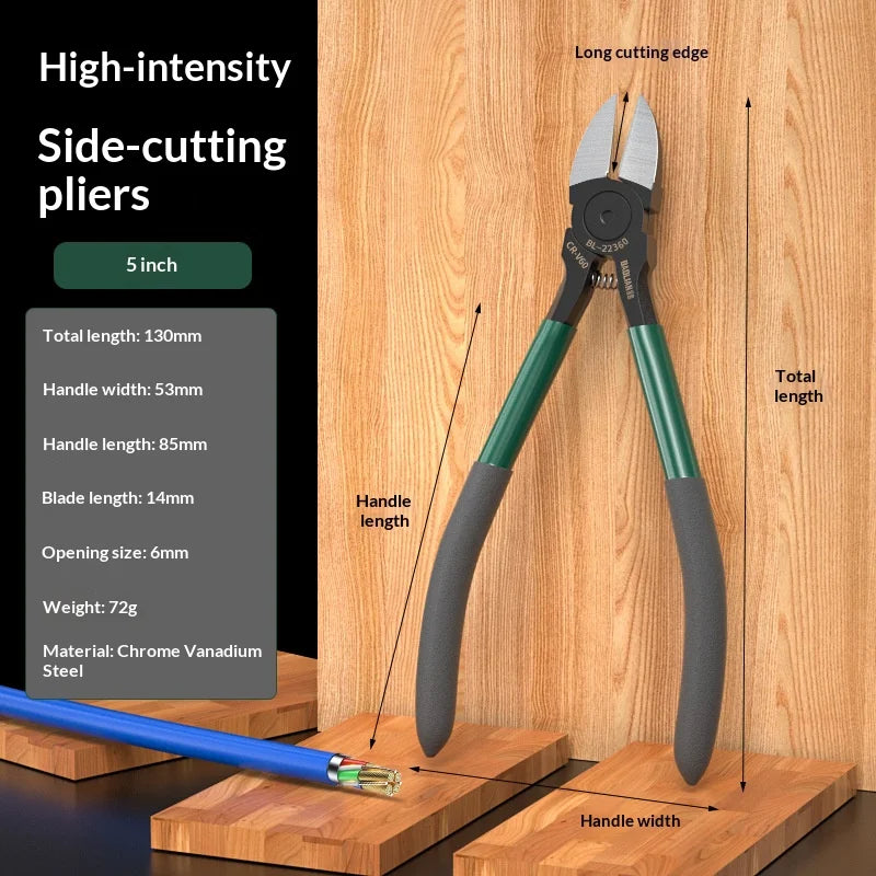 Industrial Thousand a for Electrician Wires Terminals Special Pliers Mouth Cutters High Side Small Diagonal Grade Hardness Abi