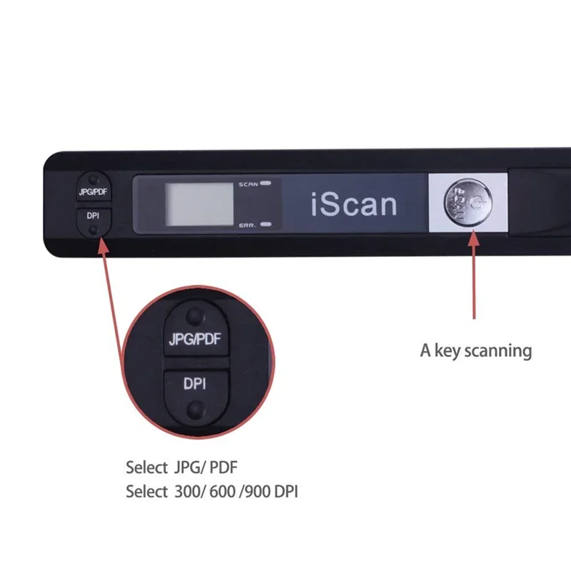 Portable Handheld Mini Scanner iScan A4 900DPI HD Scanner for School Home Business Scan Color Photos Document Support JPG/PDF