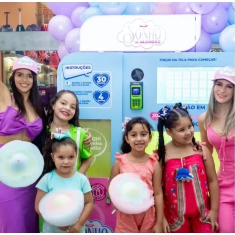 Commercial Semi Automatic Cotton Candy Machine Push Button Cotton Candy Vending Machine Automated Sweetness Cotton Candy Machine
