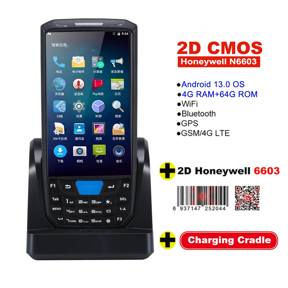 RUGLINE PDA Android Handheld Terminal Honeywell Barcode Scanner 1D 2D QR Portable Data Collector Terminal Device With 4G NFC