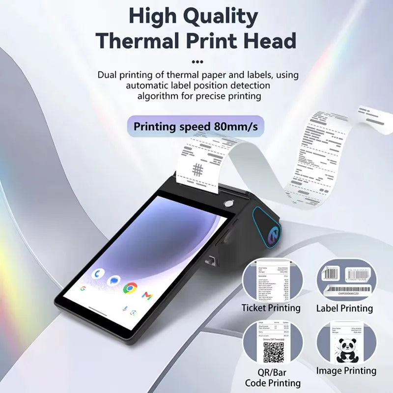 Z108 Android 14 Dual Screen POS Terminal Sales Point Cash Register with 8-inch Touch Screen NFC Scanner 58/80mm Thermal Printer
