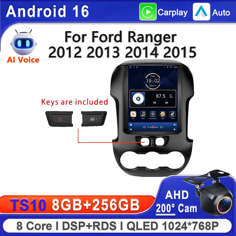 9.7 inch Android 16 Car For Ford Ranger 2012 2013 2014 2015 GPS Navigation High-performance CPU DVD Player Car Stereo Head Unit