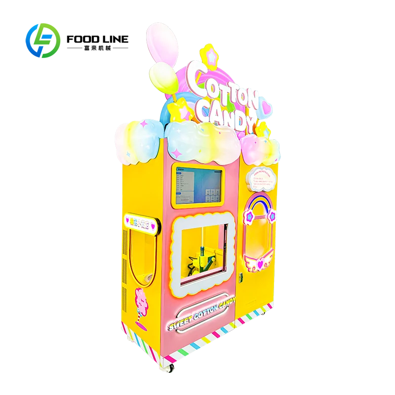 Customized Commercial Cotton Candy Vending Machine Full Automatic High Efficiency Mall Park Hot Selling Business Unit