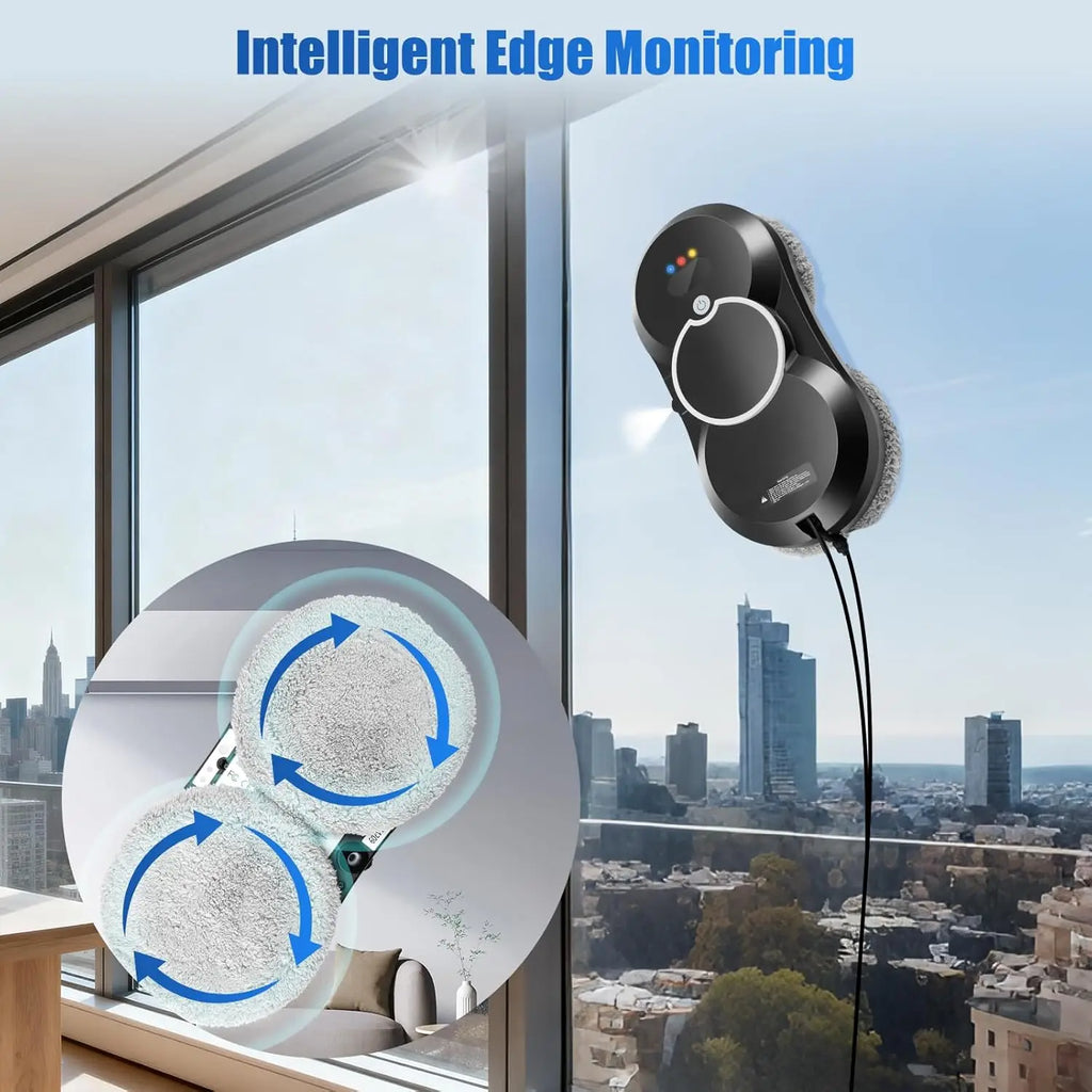2026 New Upgrade 5600Pa Intelligent Window Cleaning Robot, Multiple Safety System Glass Cleaners for High-Rise Windows Ceiling