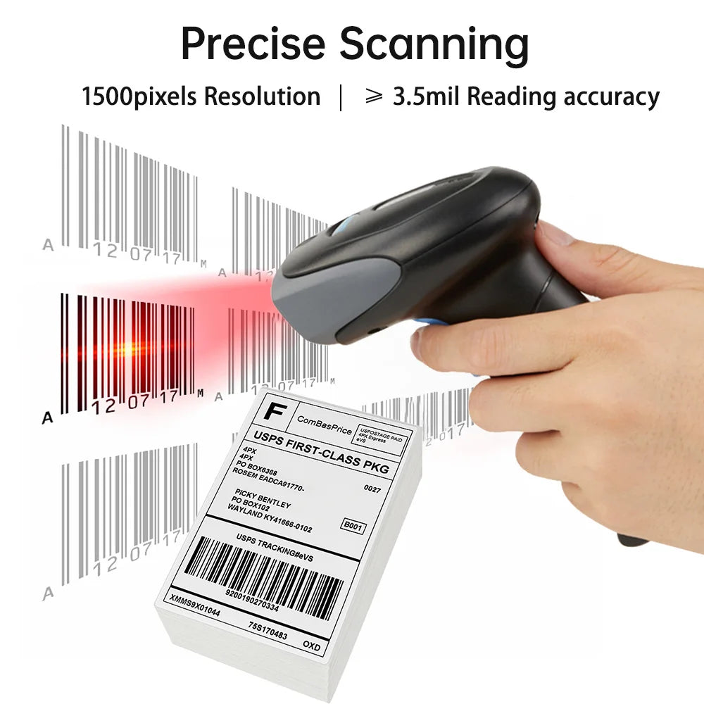 1D Laser Barcode Scanner With Buzzer and LED Indication Manual/Automatic Trigger USB Port Mobile Payment Wired Bar Code Reader