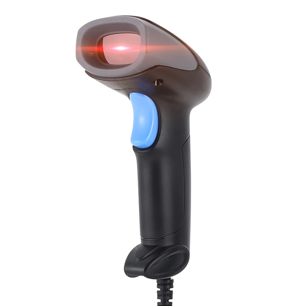 1D Laser Barcode Scanner With Buzzer and LED Indication Manual/Automatic Trigger USB Port Mobile Payment Wired Bar Code Reader