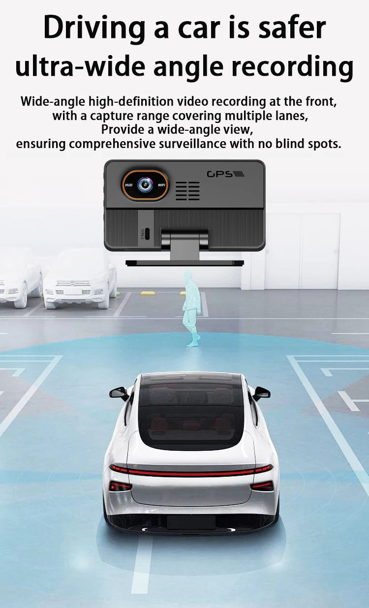 New Smart Car Built-in GPS Plug and Play HD Dash Cam Head-Up Display All-in-One with Wireless WiFi Connectivity