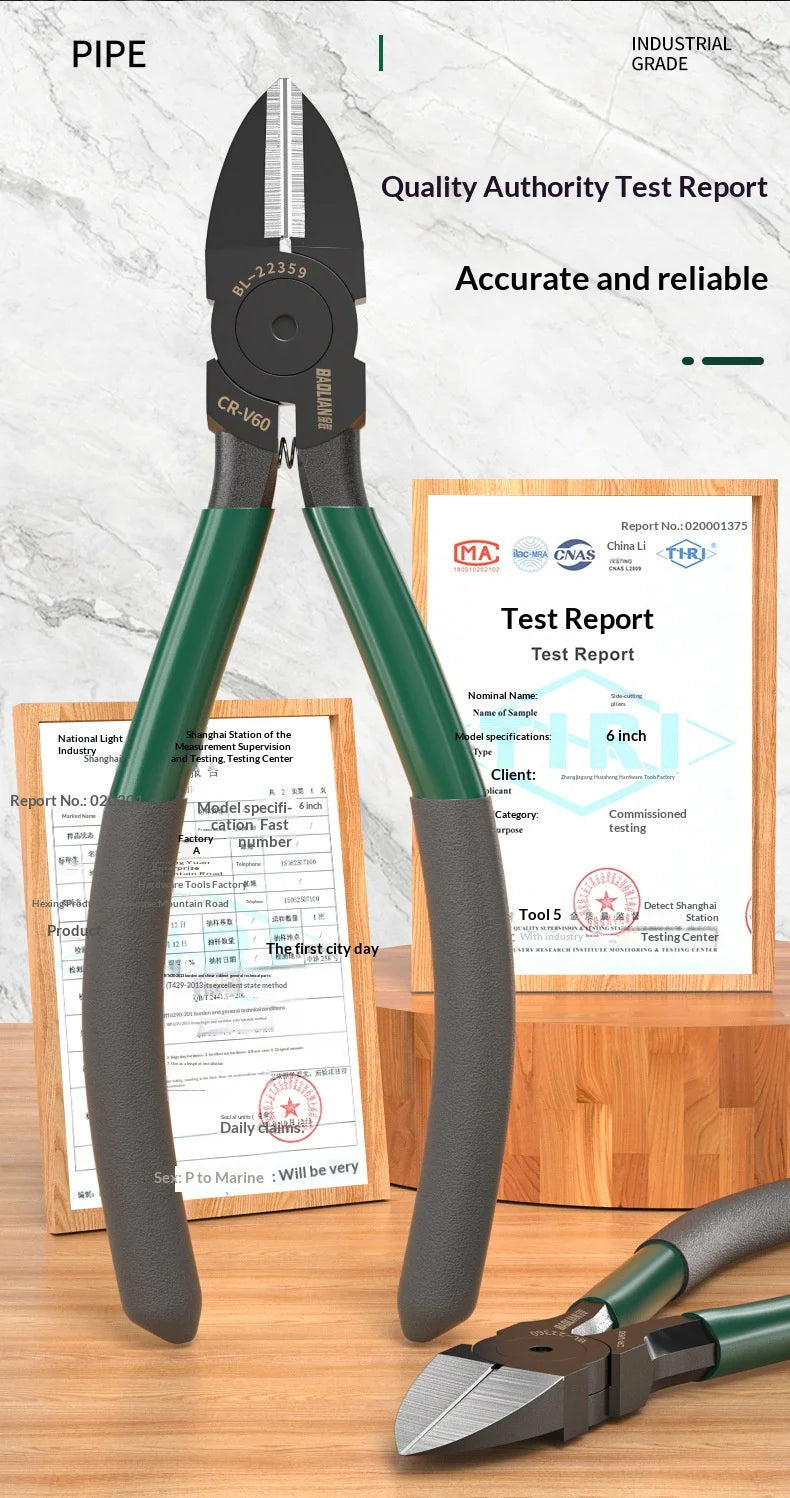Industrial Thousand a for Electrician Wires Terminals Special Pliers Mouth Cutters High Side Small Diagonal Grade Hardness Abi