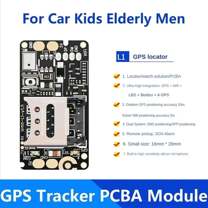 FEDI-GPS Tracker PCBA Module Real Time Tracking Locator Device For Car Kids Elderly Men Anti-Lost Recording Tracker