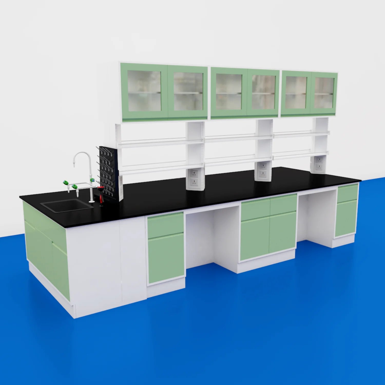 Laboratory Furniture Lab Work Bench Workstation For Electric And Science Cabinet With Sink