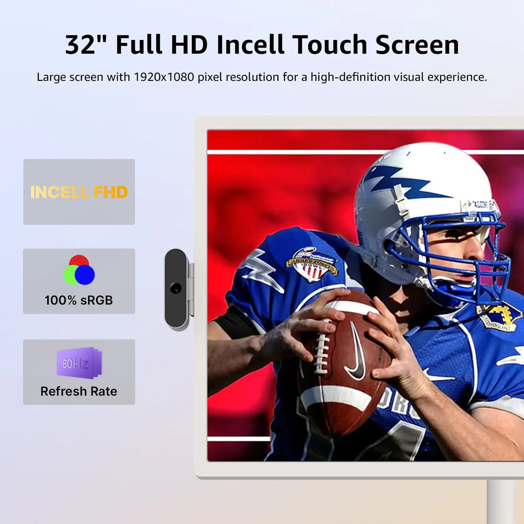 Smart Home Fitness Entertainment Movable Charging Screen Built-In Dual Speaker High-Definition Camera Smart Interactive Displays