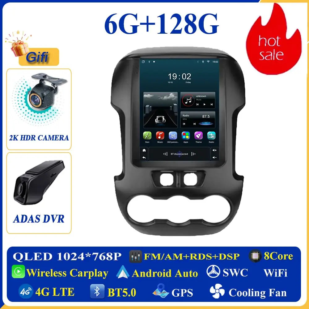 9.7 inch Android 16 Car For Ford Ranger 2012 2013 2014 2015 GPS Navigation High-performance CPU DVD Player Car Stereo Head Unit