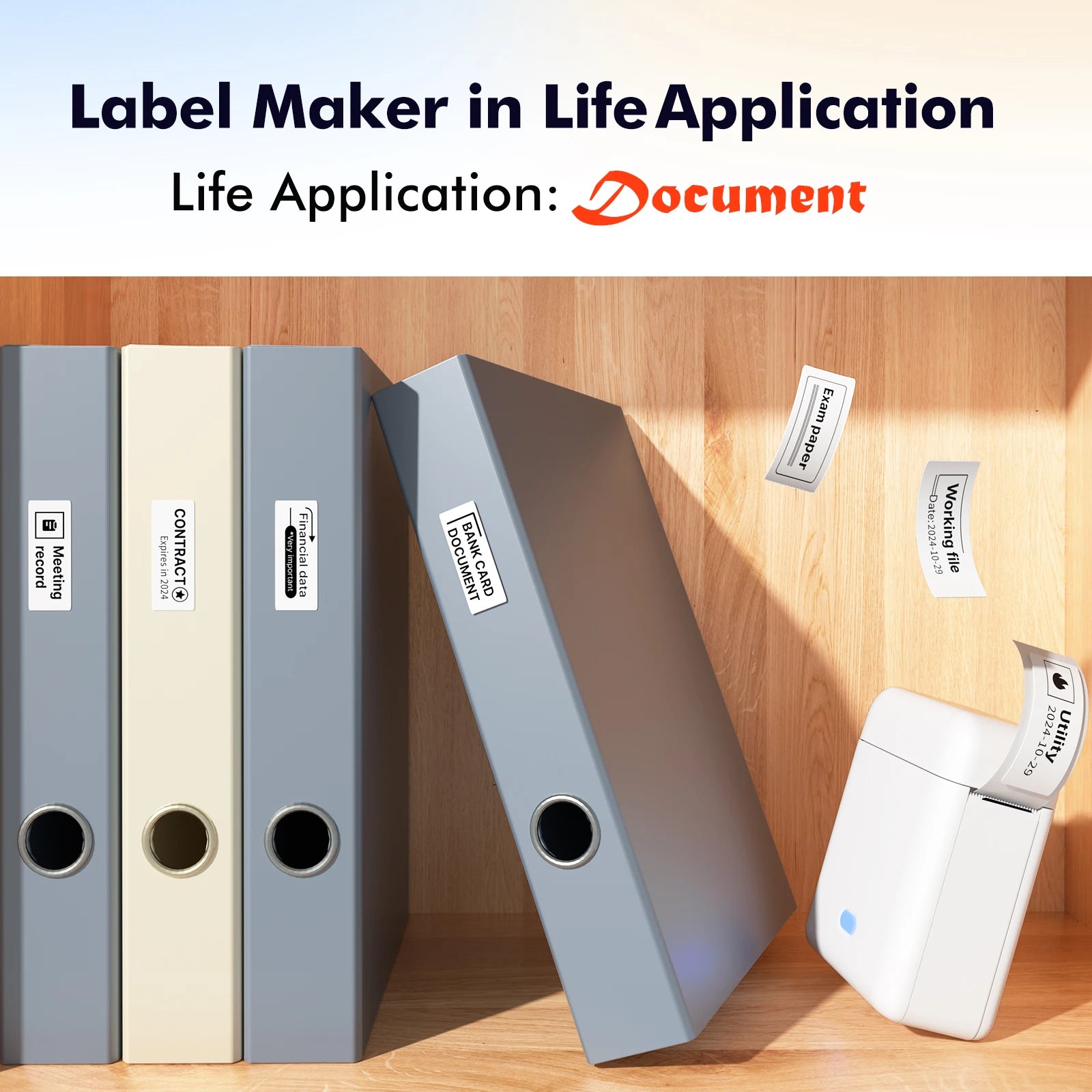 Self-adhesive Label Maker Address Label Printer Bluetooth Thermal Printer for Business Office School Home Barcode Logo Clothing