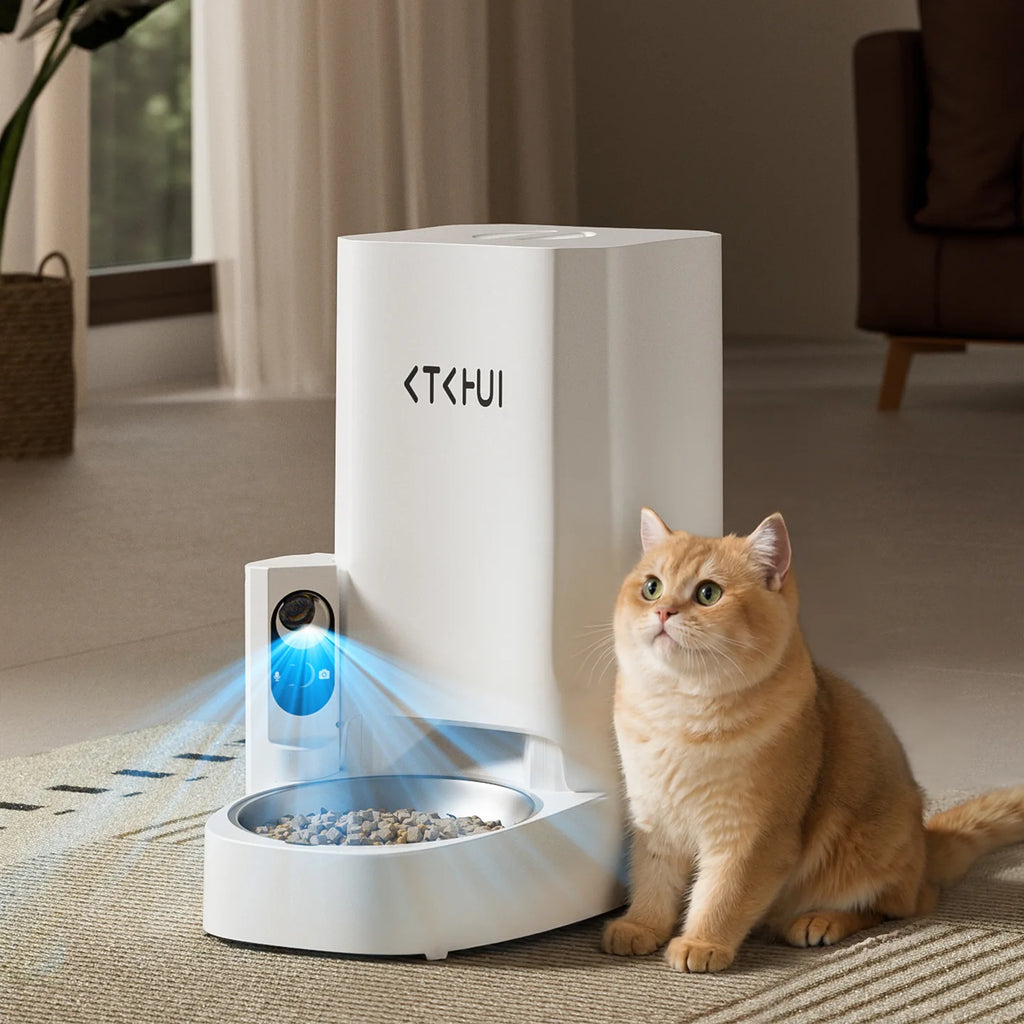 New Smart XL Capacity Pet Feeder with Wide-Angle Camera, Timed Portion Control for Cats & Dogs, APP Controlled Dispenser
