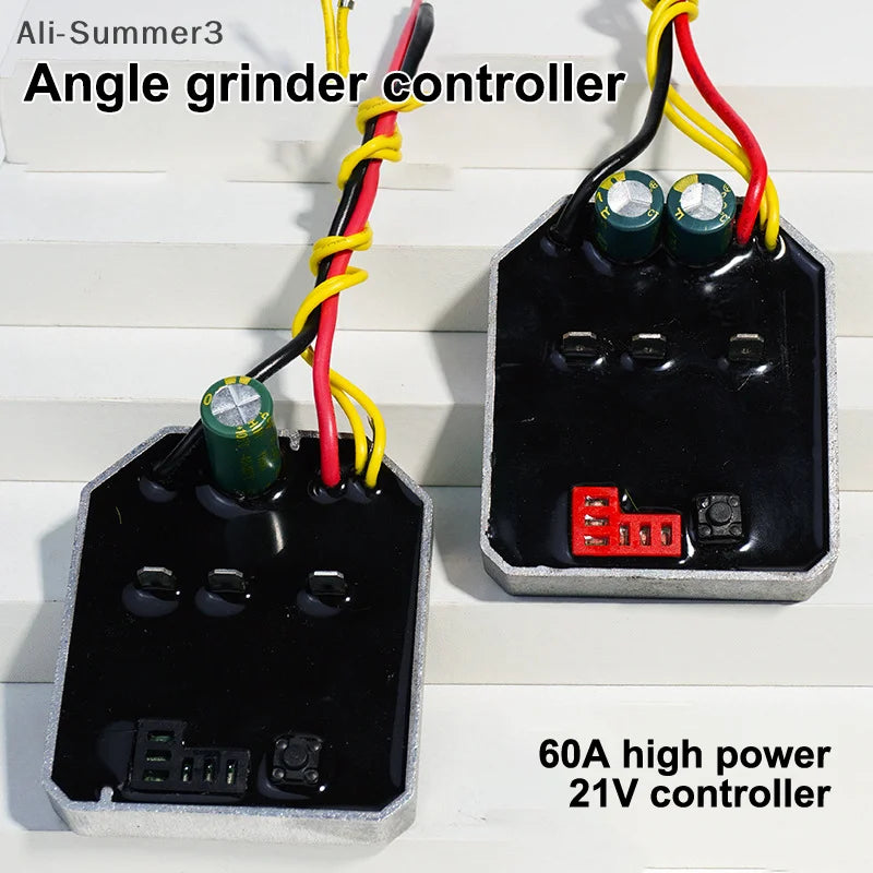 (YY)1Pc 2025 New 60A 21V Angle Grinder Controller Board High Actuator for Electric Motor Stable Output Dual Capacitor