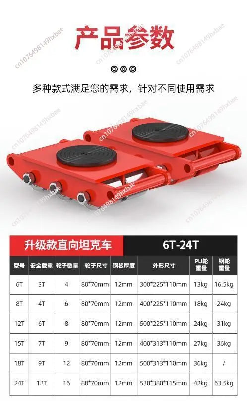 6 Tons Platform Wheel Load Industrial Weigh Large Handling Wheel Truck Heavy Equipment Mobile Universal Tank Wheel