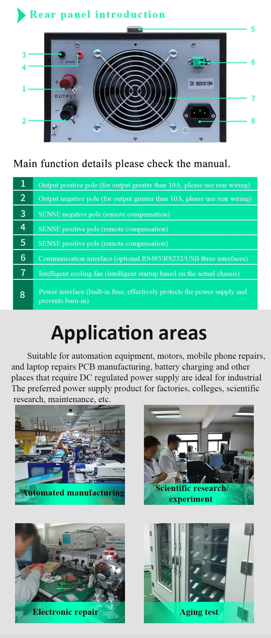 laboratory adjustable 800V 3A programmable dc power supply