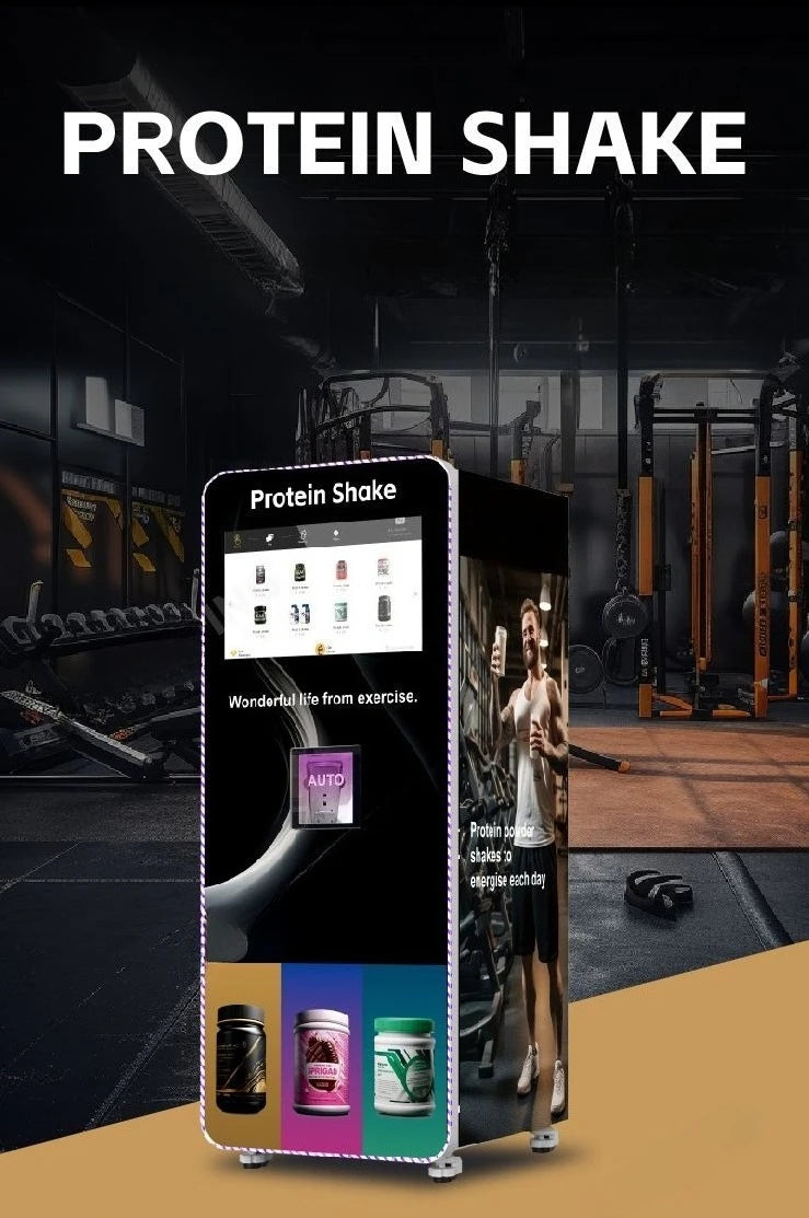 Smart Protein Shake Vending Machine Automatic Mixing System Touch Screen Cashless Payment Gym Fitness Use