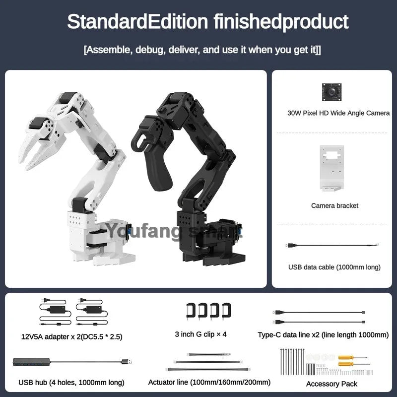Assembled Low-Cost SO-ARM101 Open Source 6 Axis Robotic Arm LeRobot Embodied AI Vision Recognition SO101 Programmable Robot Kit